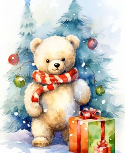 Watercolor Christmas Bear 10