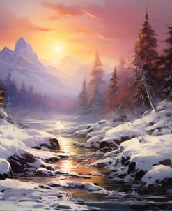 Mountain Snow Sunset