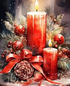 Christmas Candle and Boughs