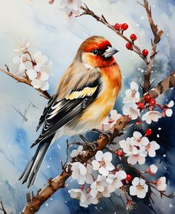Watercolor Christmas Goldfinch8