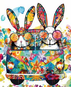 Easter Bunny Driving Van Maximalism