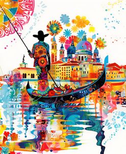 Canal Grande With Gondolier Maximalism