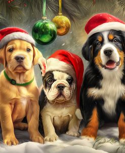 3 Christmas Puppies