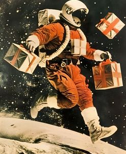 Retro Christmas Astronaut 1