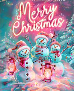 Neon Snowman Family 7