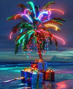 Neon Christmas Palm Tree 1