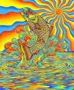 Psychedelic Rainbow Trout Fish
