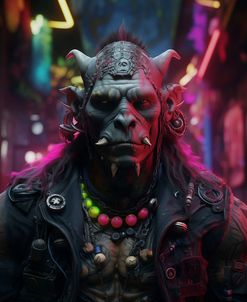 Cyberpunk Orc Shaman