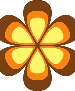 Mod Flowers Cut out Brown