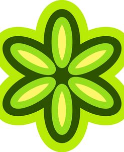 Mod Flowers Cut out Green