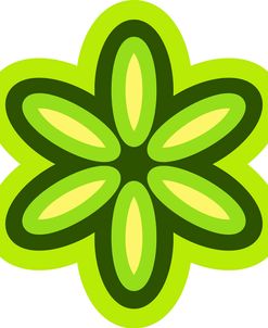 Mod Flowers Cut out Green