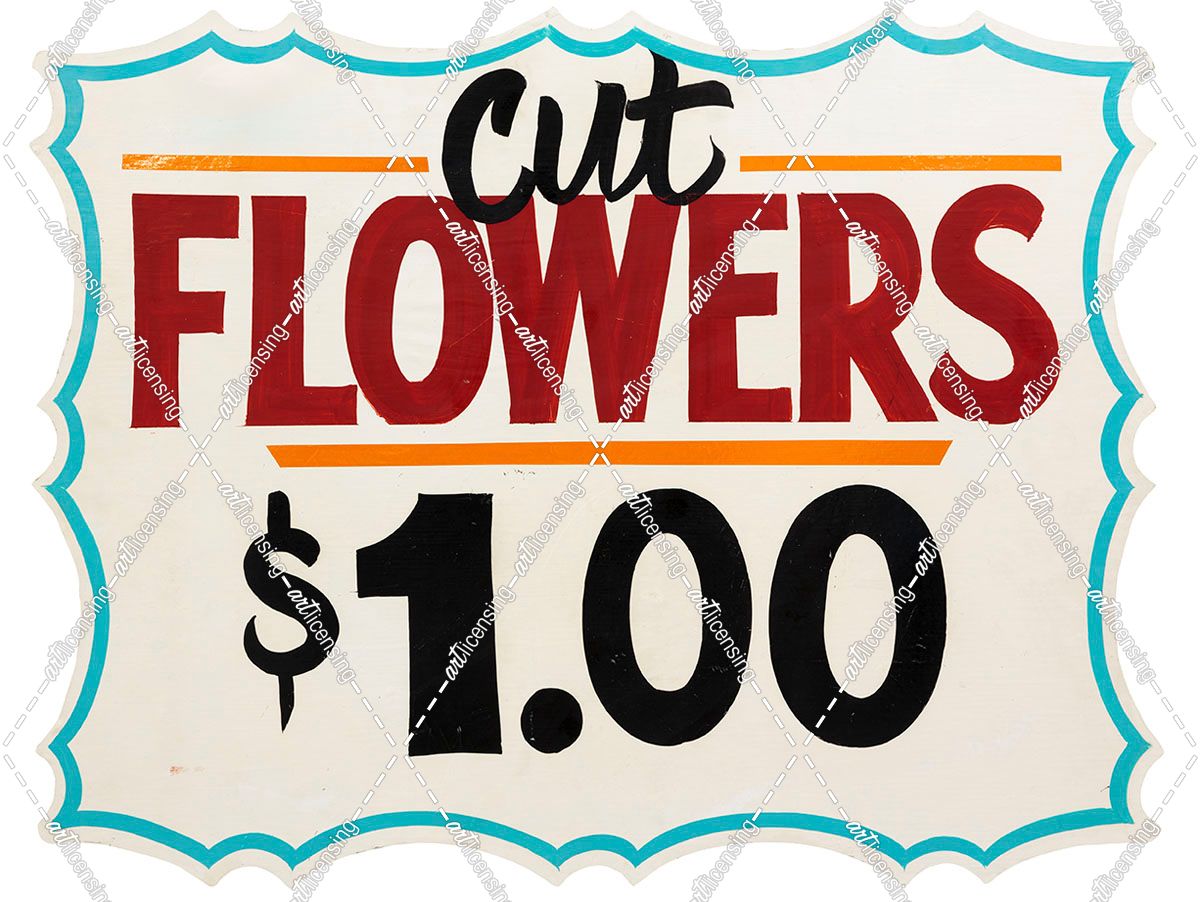 D100421 Cut Flowers Sign