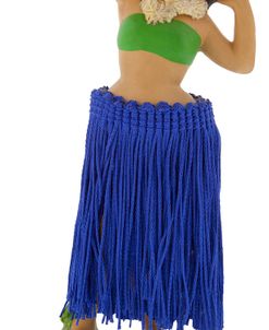 D100858 Hula Hands Up Blue String Skirt Red Flower