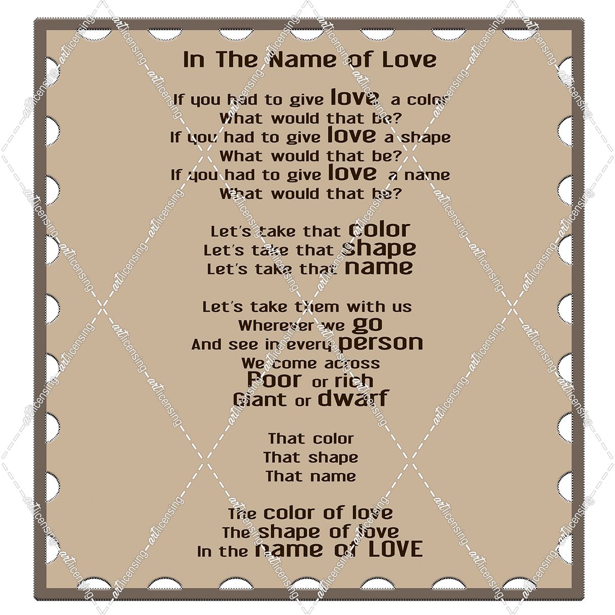 In The Name Of Love Word Art