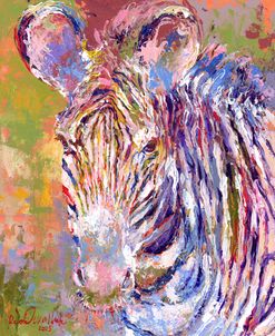 Zebra Portrait With Blue