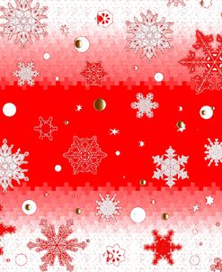 Winter Holiday Snowflakes Red-White