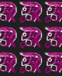 Abstract Pink And Black Repeat Face