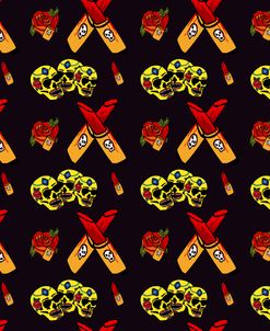 Yellow Skull Lipstick Pattern