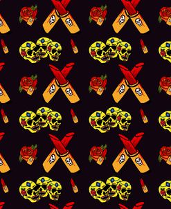 Yellow Skull Lipstick Pattern