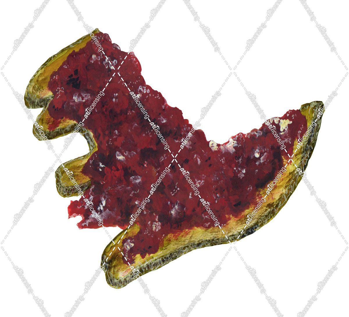 Dinosaur toast with strawberry jam