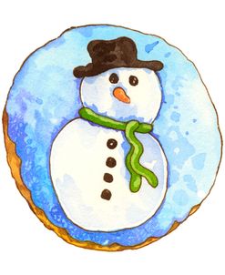 Round Snowman Cookie