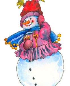 Pink Coat Snowman
