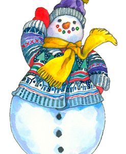 Yellow Scarf Snowman