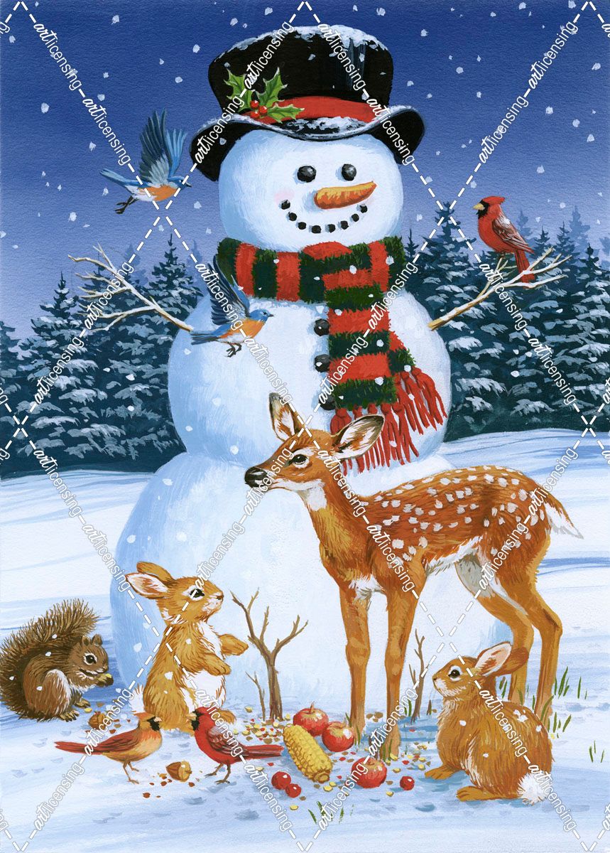 Snowman With Friends