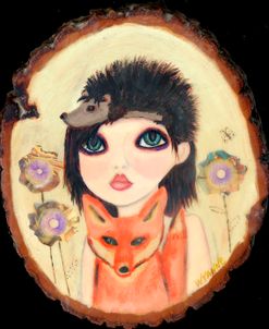 Big Eyed Girl Fox & Hedgehog