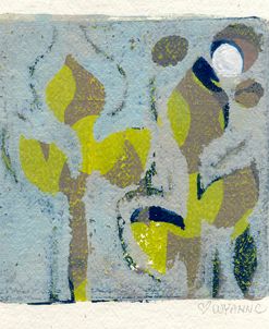 Gray Flowers Monoprint