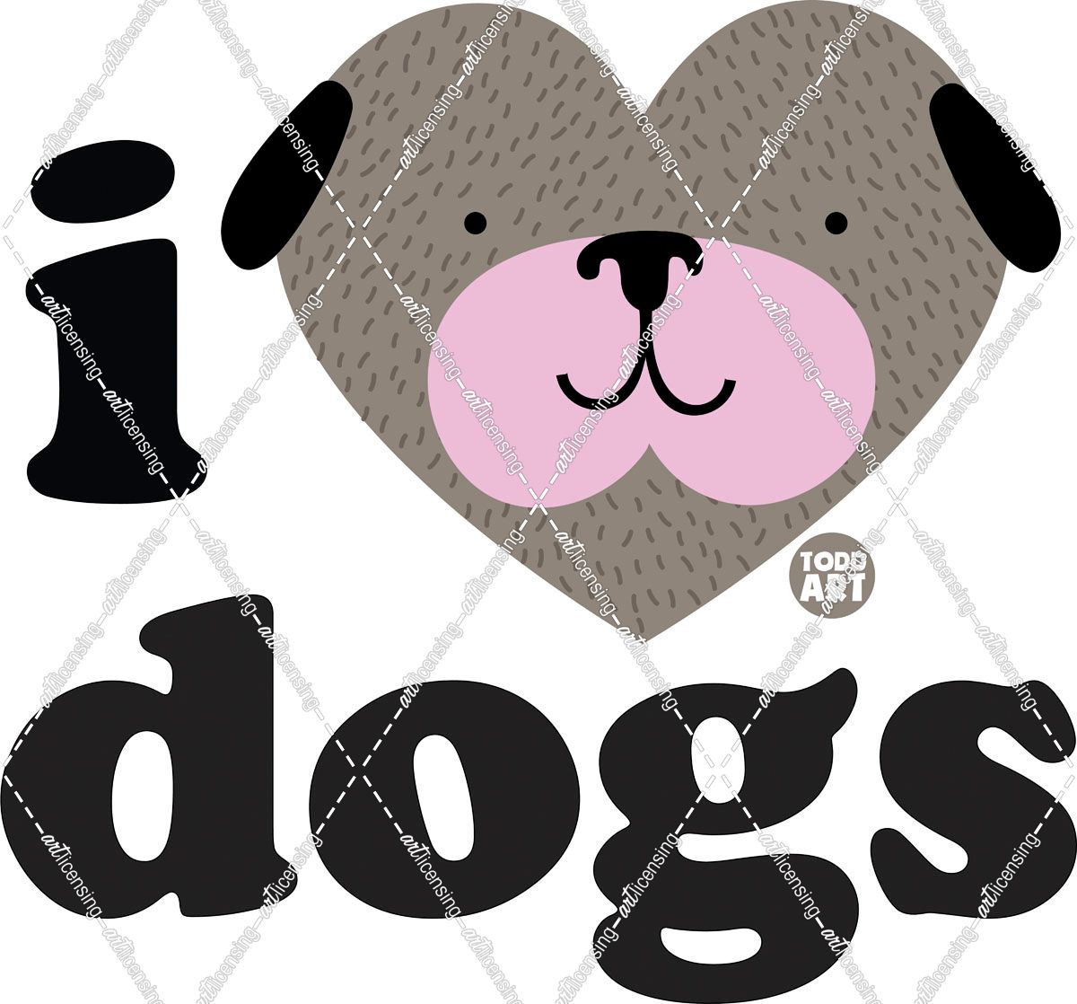 Heart Noggin – I Love Dogs