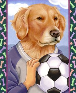 Golden Retriever Soccer Ball