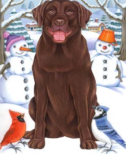 Winter Chocolate Lab