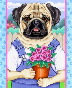 Pug Flower Pot