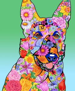 Flowers German Shepherd