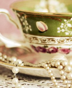 Antique Cups and Saucers with Pearls 02