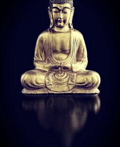 Gold Buddha on Black with Reflection