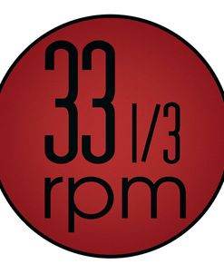 33rpm Record Sign Retro Red Circle