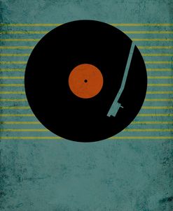 Retro Record Illustration on Blue