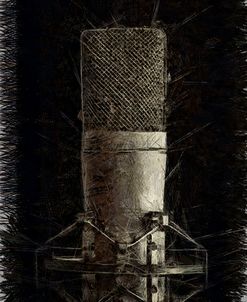 Black and White Microphone Illustration B