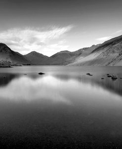 Lake and Mountains BW