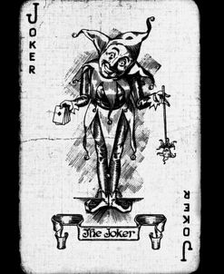 Black and White Joker Playing Card