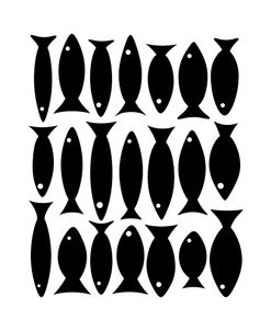 Black and White Abstract Fish A