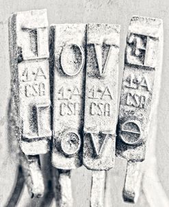 Black and White Love Keys from Typewriter