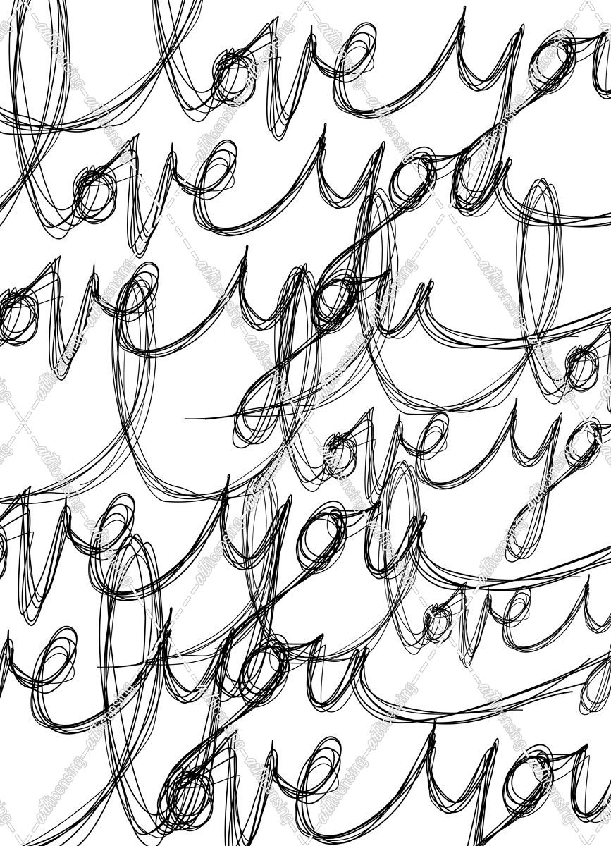 I Love You Grunge Handwriting