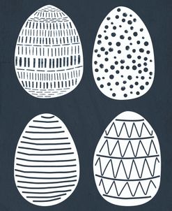 Ink Blue Abstract Scandinavian Eggs