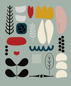 Scandinavian Abstract Shapes on Duck Egg Blue