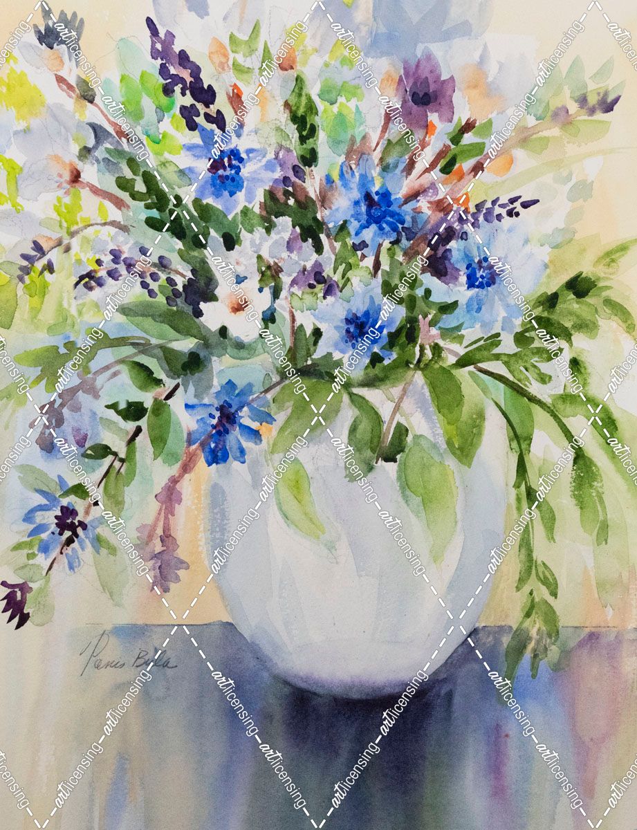 23-13 Mixed Flowers in White Vase