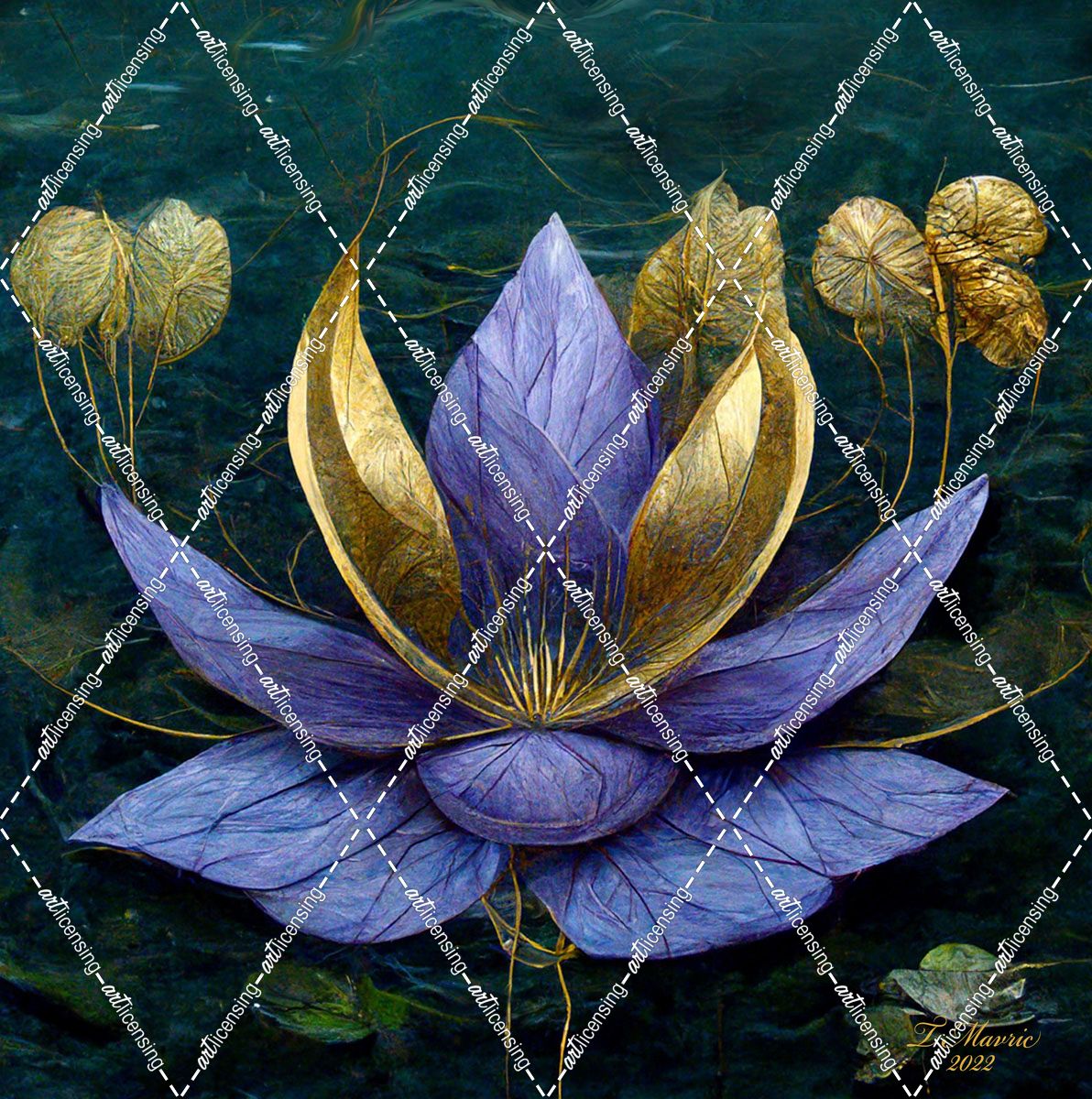 Golden Blue Lotus
