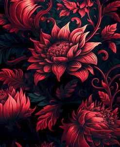 Gothic Bold Red Flowers
